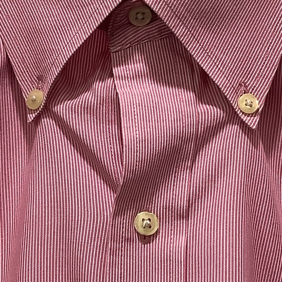 Tommy Hilfiger Red and White Long Sleeves Button Down Shirt Size 17 - Picture 4 of 8